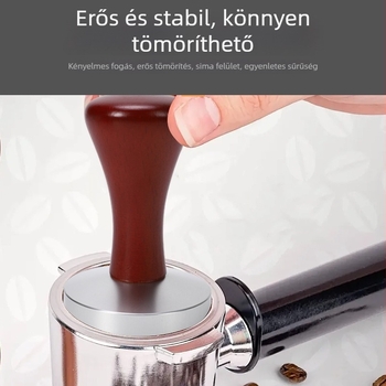Személyre szabható kávétamper rozsdamentes acélból, fogantyúval