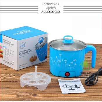 Mini elektromos tészta- és leveskészítő edény, kompakt, többfunkciós forró fazék, ideális diákszállásokra és otthonra, 1.8 L.