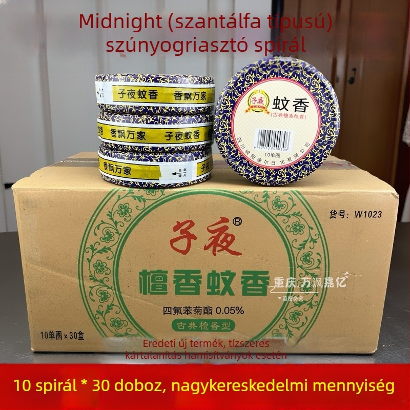 Midnight szantálfa illatú szúnyogriasztó füstölő – finom szantál korongok, 5 dupla korong, 10 egyes kör a dobozban, összesen 30 doboz
