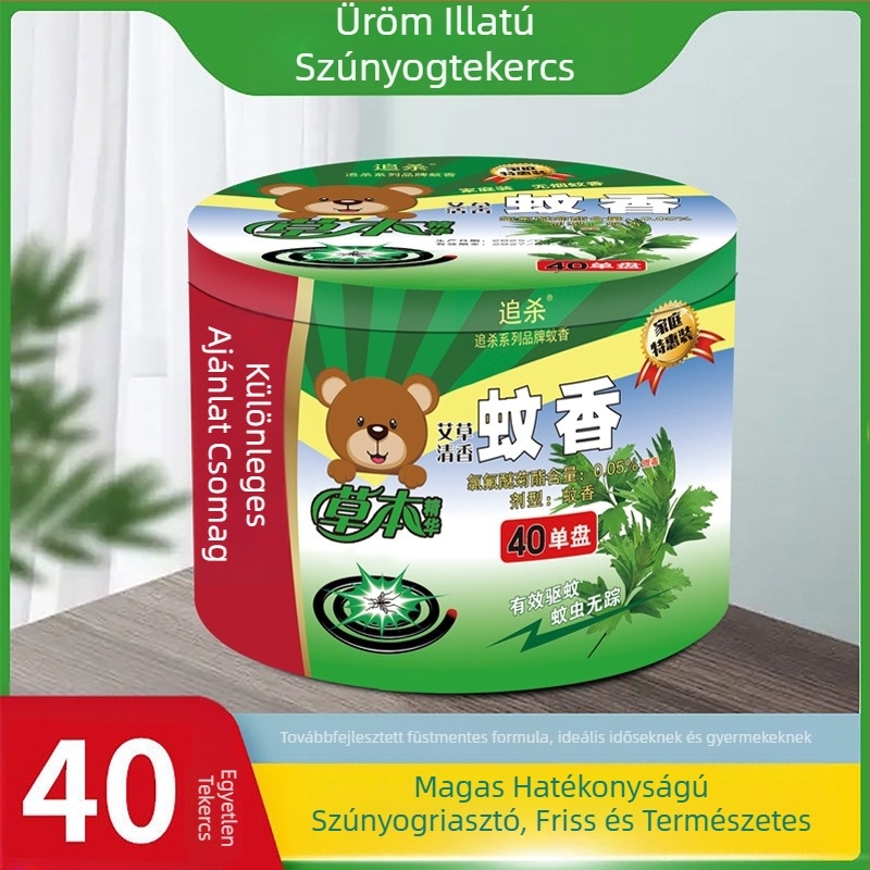 40 tálcás mugwort szúnyogriasztó incense, áram nélkül, otthoni és kültéri használatra