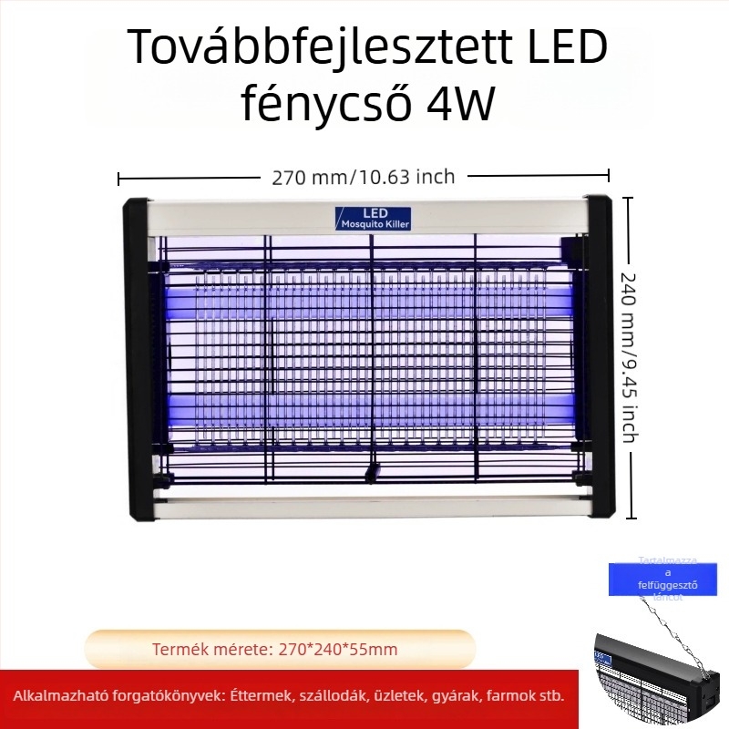 Belső használatra szánt LED rovarölő lámpa, biomimikus automata csapda lilás fénnyel