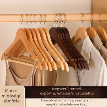 Tömörfa ruhakasztó széles vállú, csúszásmentes, gyűrődésmentes, háztartási használatra