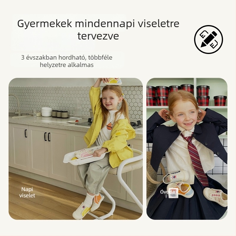 TOPSTAR 2024 tavasz Gyerekek Vászoncipők - Uniszex, alacsony felső részű, puha talp, mindennapi beltéri cipő 2032