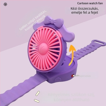 Cuki macskafülös kézi ventilátor — hordozható mini, csendes nyári használatra, ideális diákoknak