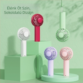 Mini USB újratölthető kézi ventilátor, izzó alakú, kompakt, erős, csendes