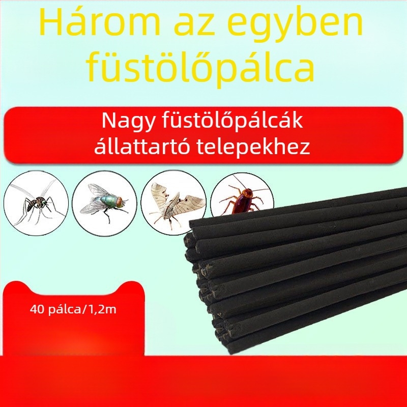 Kettős hatású füstölő rudak szúnyogok és muslicák ellen, gazdaságok számára, sertés- és állatorvosi felhasználásra, 40 darab