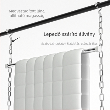 Hordozható rozsdamentes acélból készült ablakhoz illeszkedő ruhaszárító, fúrás nélkül, kinyitható, szélálló téli paplanokhoz