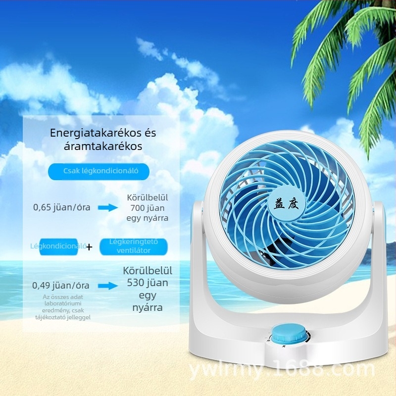 Asztali levegő-keringető ventillátor negatív ionokkal, hordozható hűtőventilátor