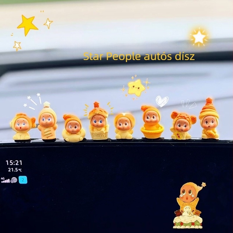 Star People Dessert Series - autó belső dekorációs figura, díszfigura a műszerfal kijelzőjéhez (2026-os modell)