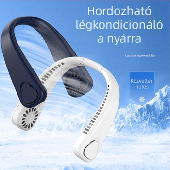 USB-töltésű nyakba akasztható ventilátor, hordozható kültéri sportokhoz, könnyű és csendes, állítható turbina