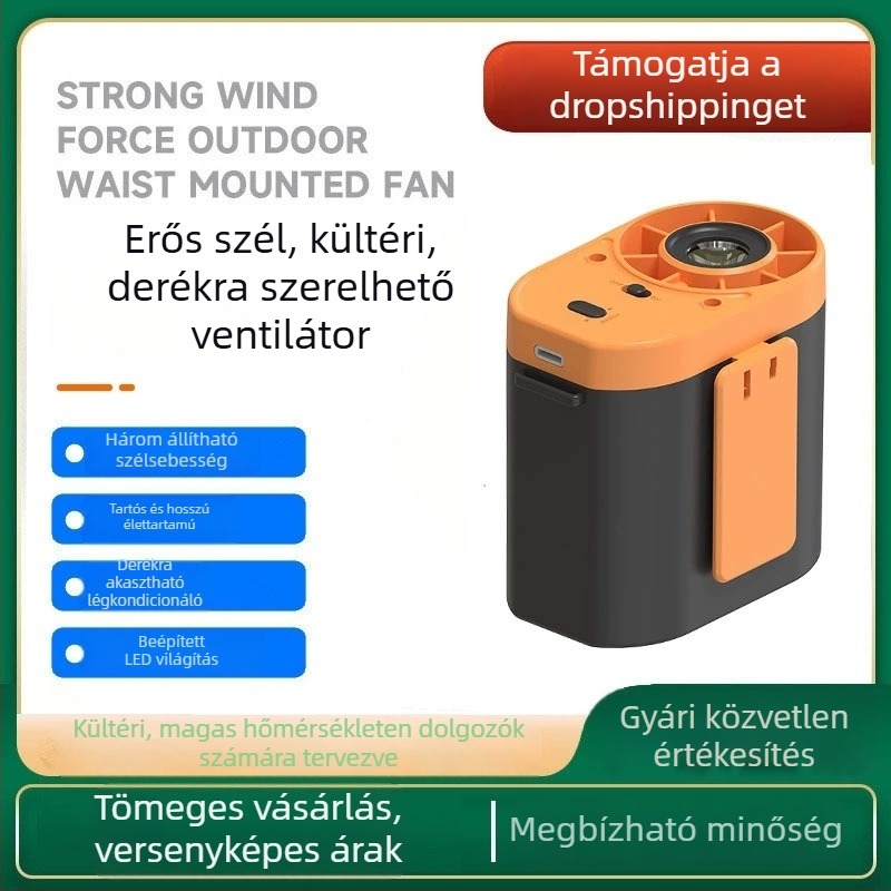 Új nyakba akasztható bladeless ventilátor USB-s, beépített akkumulátorral, 3 sebesség és akkumulátor állapot kijelzővel