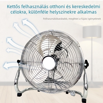 Ipari padló- és asztali ventilátor, erős, 180W, 3 sebesség, felfelé-lefelé oszcilláló fej, 220V