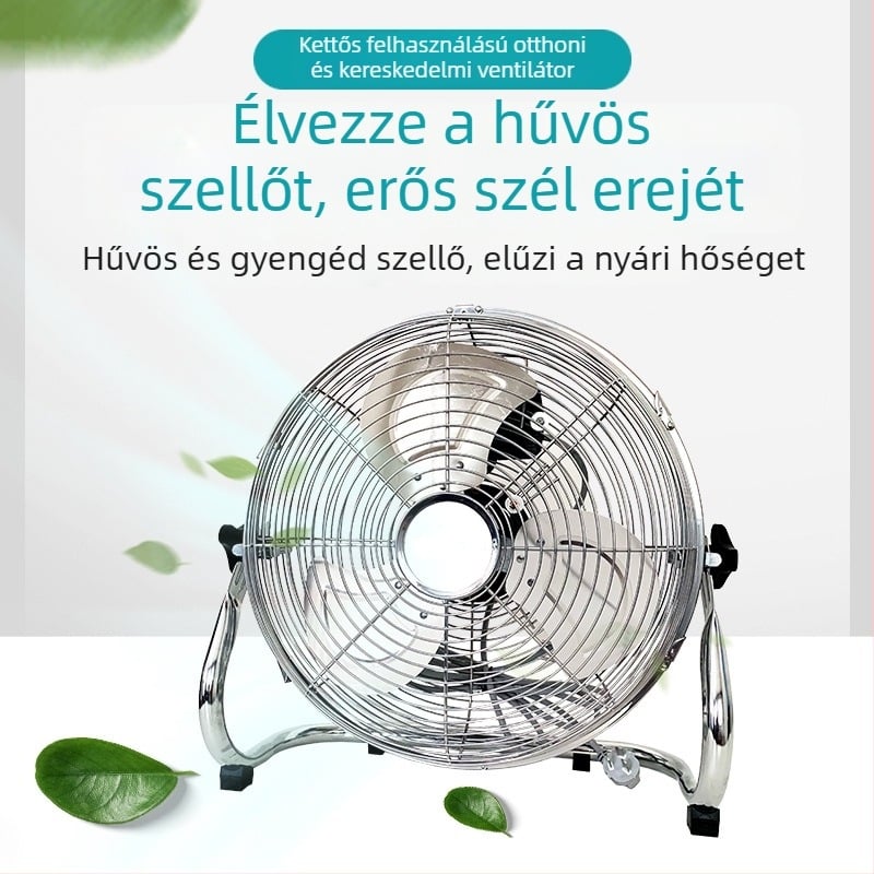 Ipari padló- és asztali ventilátor, erős, 180W, 3 sebesség, felfelé-lefelé oszcilláló fej, 220V