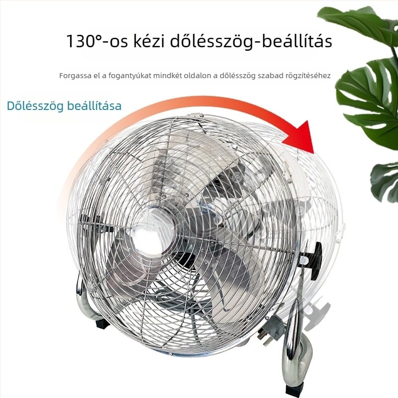 Ipari padló- és asztali ventilátor, erős, 180W, 3 sebesség, felfelé-lefelé oszcilláló fej, 220V