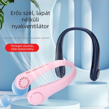 USB újratölthető nyakventilátor, kompakt hordozható lapát nélküli ventilátor digitális kijelzővel