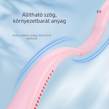 USB újratölthető nyakventilátor, kompakt hordozható lapát nélküli ventilátor digitális kijelzővel