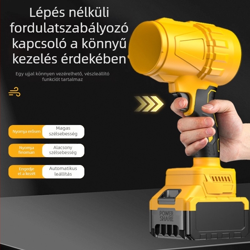 Magas teljesítményű, új akkumulátoros lítiumfúvó pormentesítéshez, külső használathoz, autómosáshoz és víznyomáshoz, kézben tartható turbinal ventillátor brushless motorral