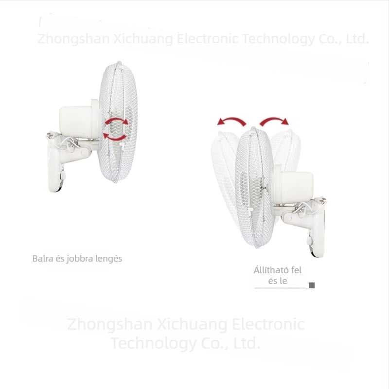 16 hüvelykes falra szerelhető ventilátor, 50W, 12V, természetes szél, mechanikus üzemmód, távirányító nélkül, időzítő nélkül