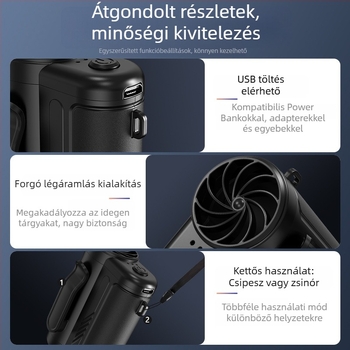 F25B 3-in-1 derék/nyak/kezes ventilátor, kültéri USB asztali ventilátor