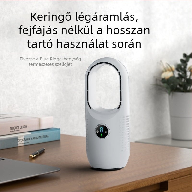 USB-s lapát nélküli asztali ventilátor otthoni használatra — csendes, intelligens légáramlás
