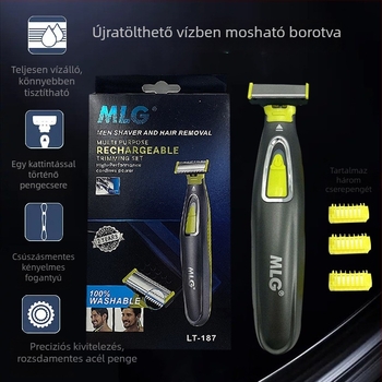 Uniszex elektromos borotva USB töltéssel, mosható fej