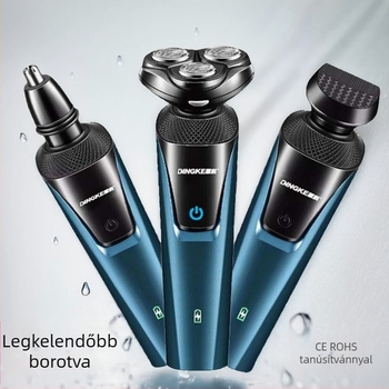 Dingke 8806 Férfiak számára elektromos borotva készlet, három pengés fej, három az egyben, mosható, USB töltés
