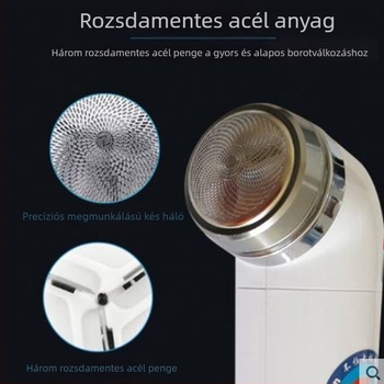 Real Man férfiaknak szánt, száraz elemről működő elektromos borotva, forgó fej egy pengével és kerek fej