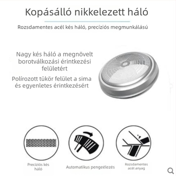 Real Man férfiaknak szánt, száraz elemről működő elektromos borotva, forgó fej egy pengével és kerek fej