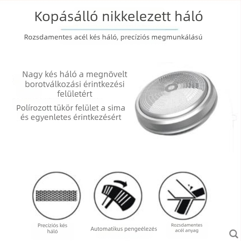 Real Man férfiaknak szánt, száraz elemről működő elektromos borotva, forgó fej egy pengével és kerek fej