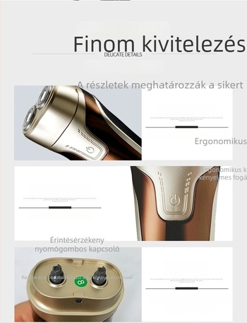 RUNWE Langwei férfiak számára tölthető elektromos borotva, kettős fejű forgófej Rs501, beépített akkumulátor
