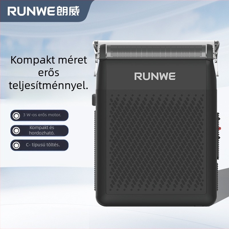 Férfi elektromos borotva reciprocáló fejjel, kompakt, tölthető