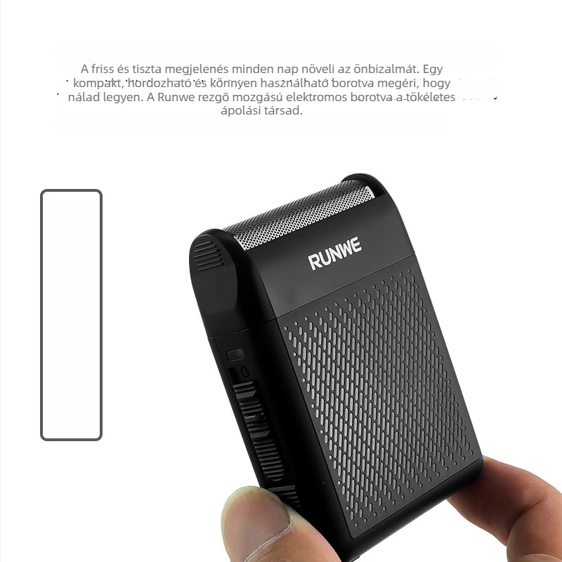 Férfi elektromos borotva reciprocáló fejjel, kompakt, tölthető