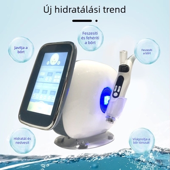 EMS arcbőr nano‑mikrokrisztályos tű nélküli víz‑fény készülék professzionális kozmetikai szalon használatra, arctor serum infúzióval, vanádium-titan