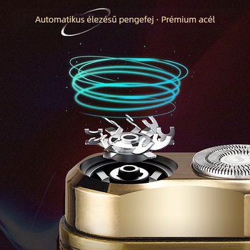Új USB-töltésű férfi elektromos borotva, hordozható és kompakt, lebegő fejjel és kétfejű forgó fejjel