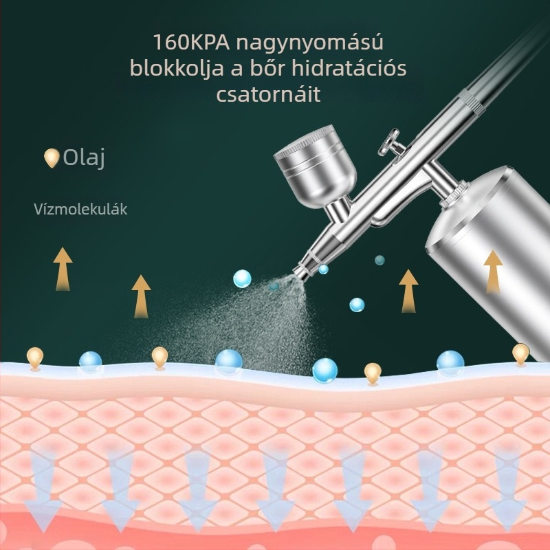 Hordozható kézi oxigéninfúziós készülék otthoni használatra, arcbőrápoláshoz és esszencia/toner adagolásához