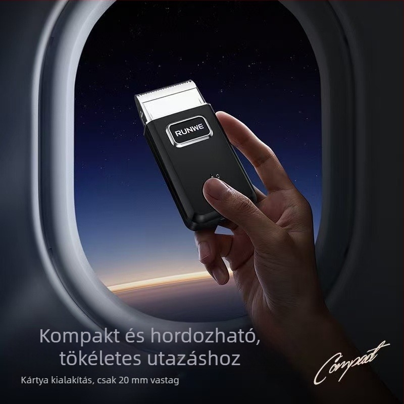 RUNWE elektromos férfi borotva forgó fejjel, kompakt szakállvágó, újratölthető Rs7101