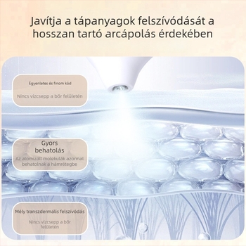 Kézben tartható vörös- és kékfényű nano permetező arcbőr hidratálására és oxigénezésére