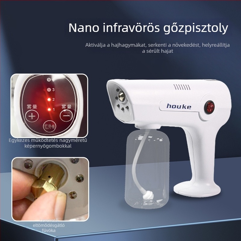 Nano permetező a hajápoláshoz — kézben tartható szalonberendezés hidratáláshoz, festéshez és kék fény terápiához