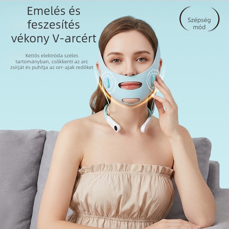 EMS arcformázó masszázsmaszk – lifting és feszesítés, javítja a megereszkedő bőrt, nazolabiális redőket, a száj sarkát és a szem körüli ráncokat