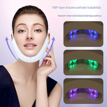 V-formájú arcvonalat emelő vibrációs arcmasszírozó vörös- és kék fény elektroterápiával