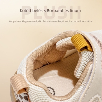Bramil 2026 tavaszi babacipő/kisgyermek cipő, hálós felső rész, csúszásmentes puha talp, Velcro-zárás, uniszex, alacsony szárú, 12–36 hónap