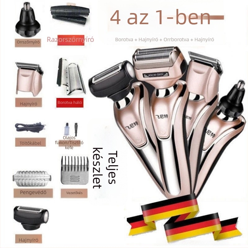 Feinite 6288 4 az 1-ben elektromos borotva férfiaknak, mozgó fejű