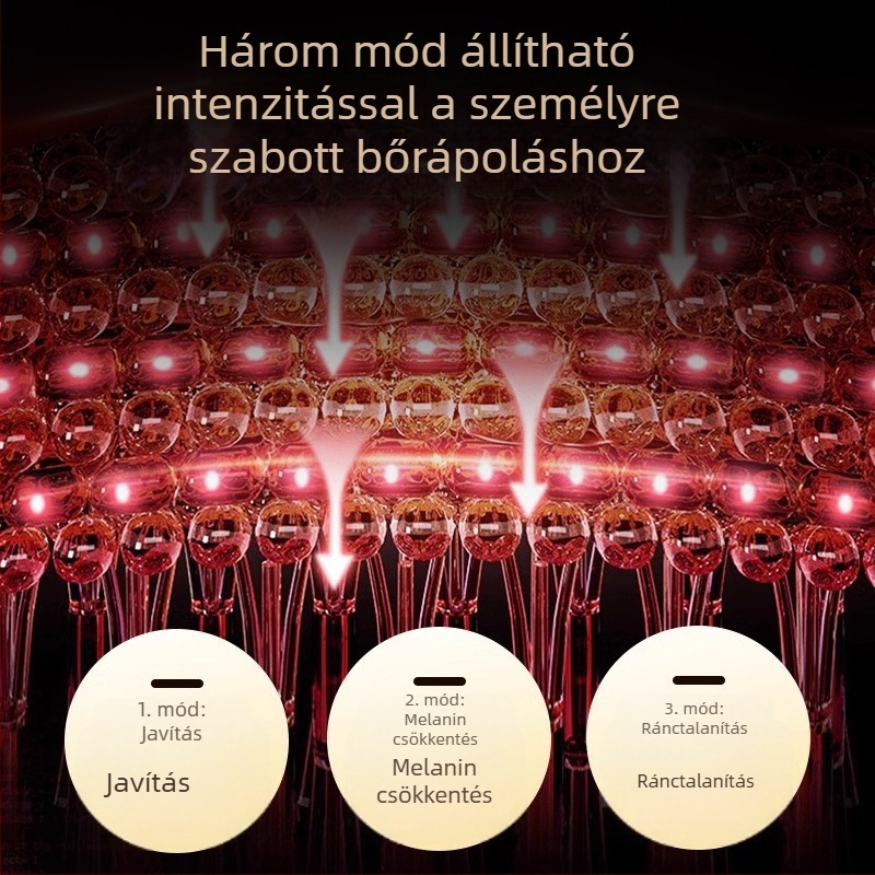 Otthoni használatra szánt fotonmaszk arcápoló eszköz vörös és kék fény terápiával, bőrmegújítás, okos alkalmazással kompatibilis