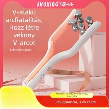 Otthoni használatra szánt arcmasszírozó mikroárammal, V-alakú arckontúr-masszírozó, szépségápolási készülék