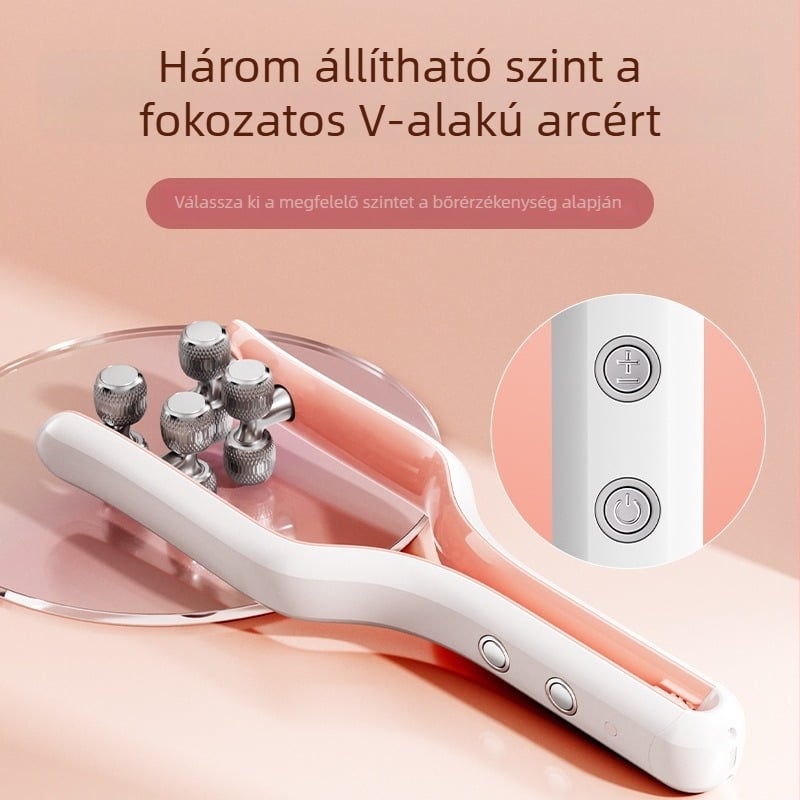 Otthoni használatra szánt arcmasszírozó mikroárammal, V-alakú arckontúr-masszírozó, szépségápolási készülék