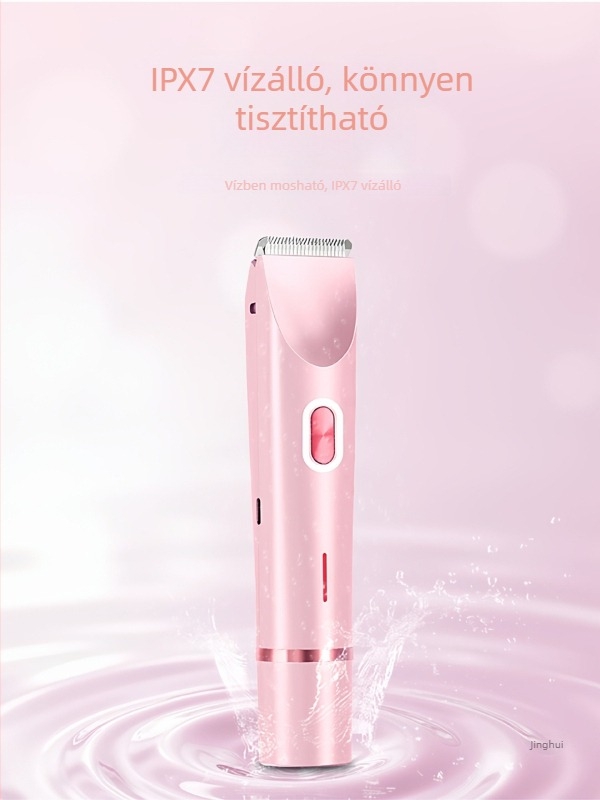 Női elektromos szőrtelenítő készülék, vízálló, teljes testre, hónaljra és bikini vonalra.