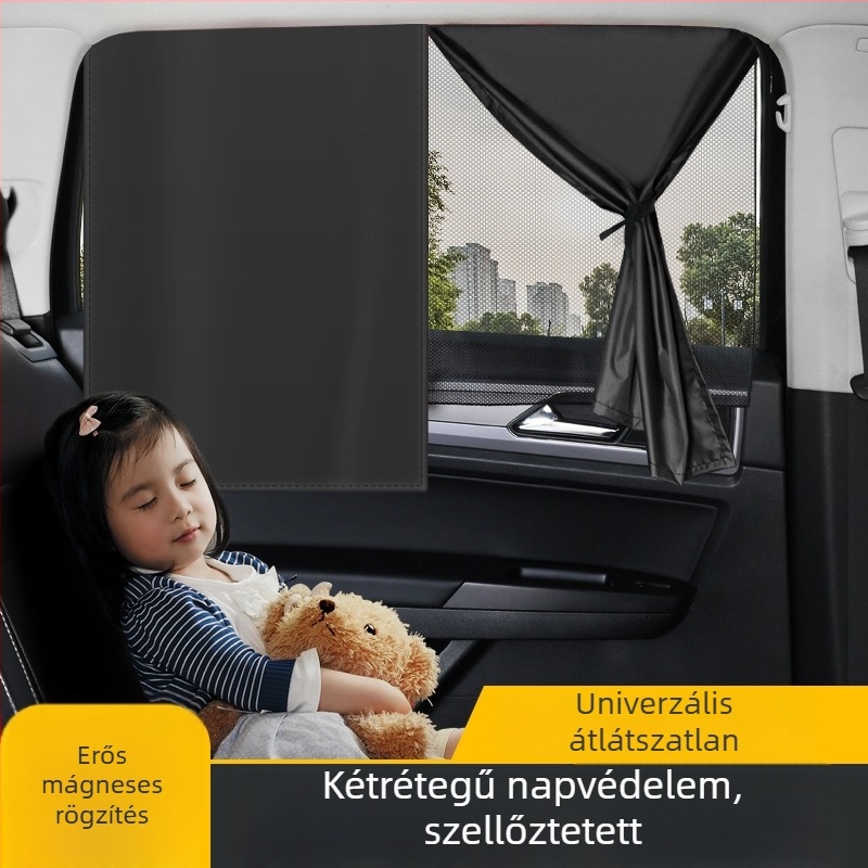 Mágneses autóoldali ablakárnyékoló függöny belső használatra, magánélet és hőszigetelés