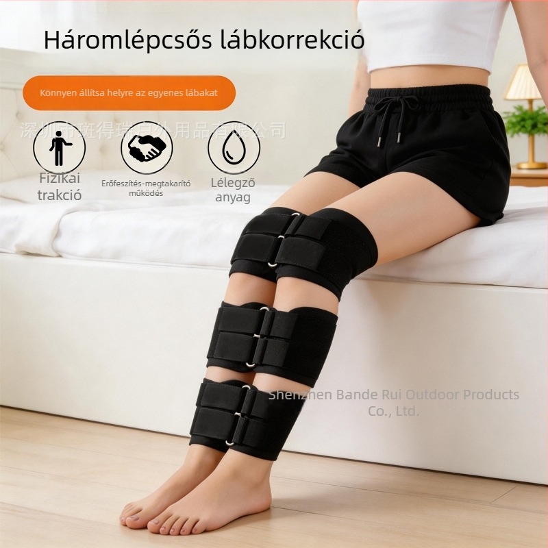Lábszárhevederek a testtartás korrigálására, O- és X- alakú lábakhoz, egyenesítő fixátorok