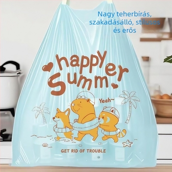 Tépésmentes szemeteszsákok zsinóros záródással, virágillatú víz illatú, extra nagy és vastag, háztartási műanyag zacskók, ideális szobába és a konyhába