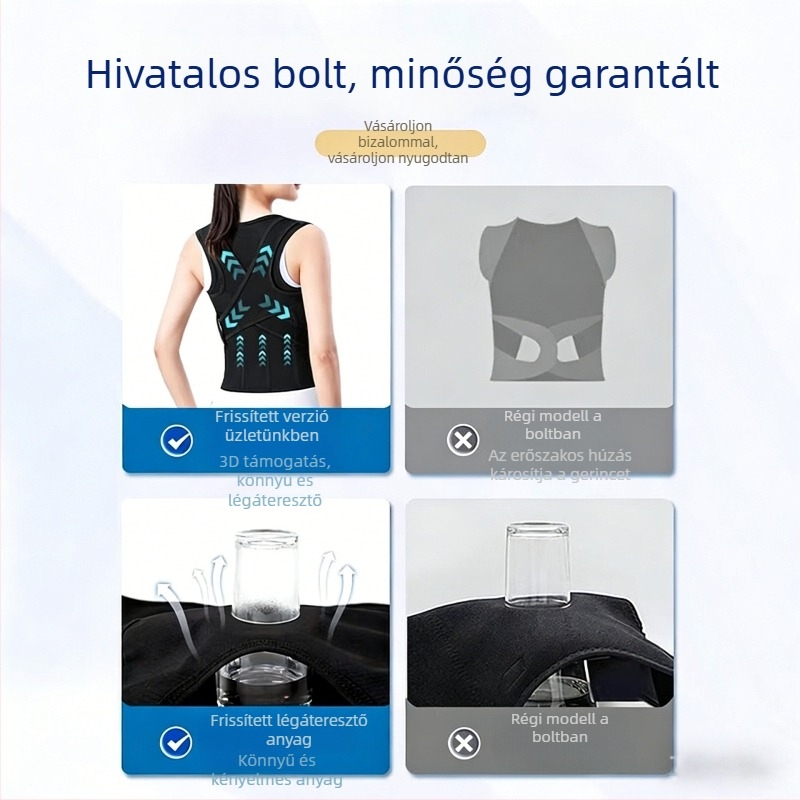 Felnőtt testtartás-korrekciós öv, állítható hátsó támasz